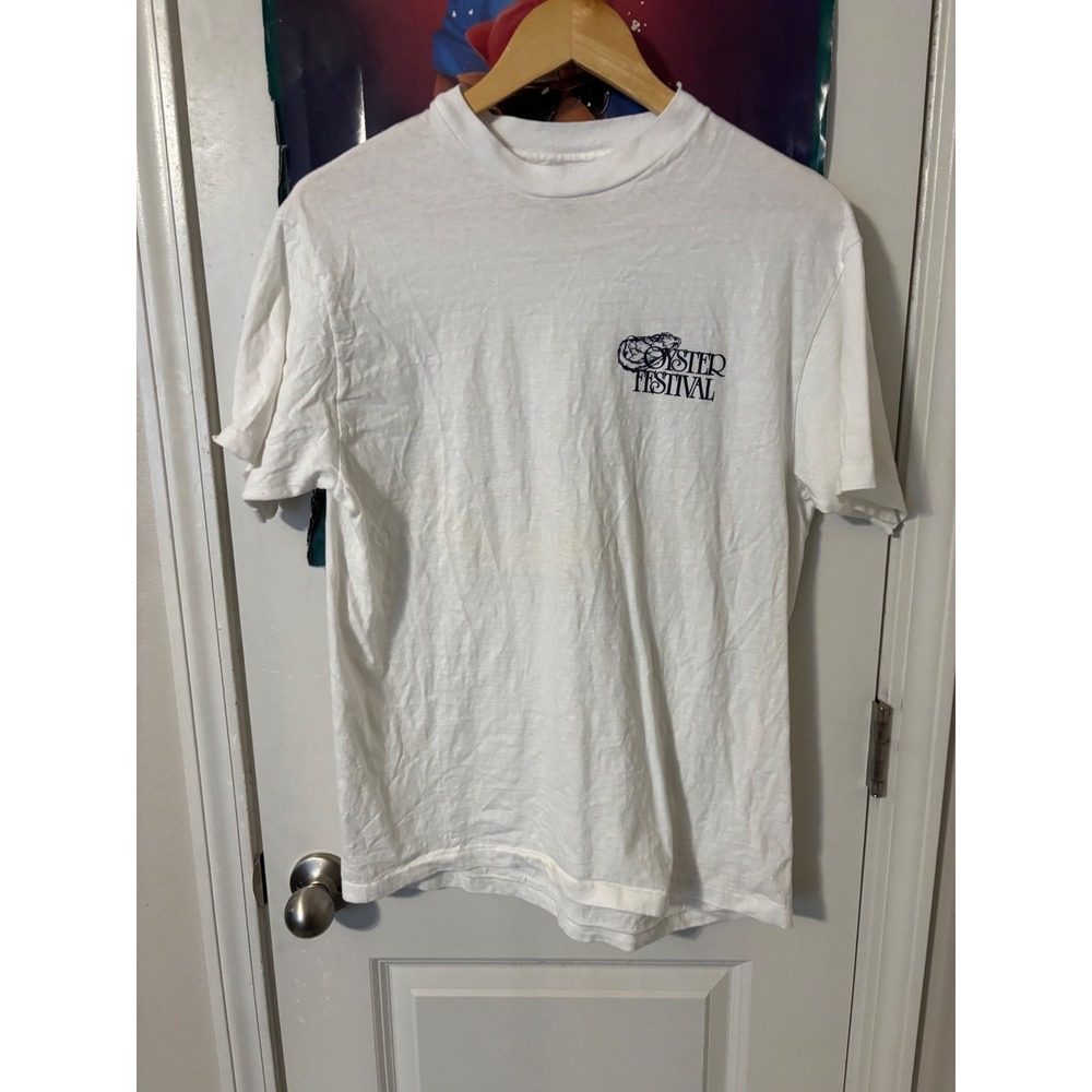 Vintage Hanes Beefy-T Lowcountry Oyster Festival Charleston SC T-Shirt White L